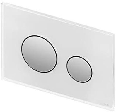 TECEloop Abdeckplatte 2-Mg. Glas weiss / /lanzvc. WC-Bet„tigungsplatte TECEloop