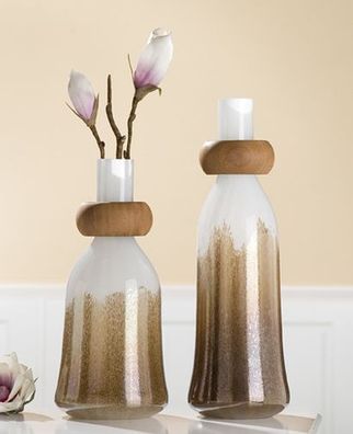 Gilde Glasart Flaschenvase Macchiato 39078