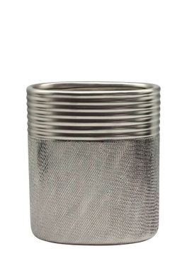 Gilde Vase breit "Trace" silber matt/glänzend L= 10,5 cm B= 18,0 cm H= 20,0 cm 47065
