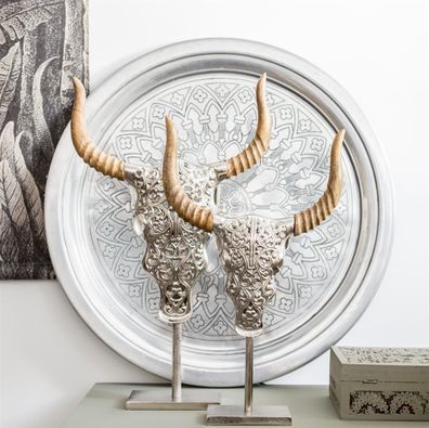 Mars&More schädel stier gestochen auf ständer 40cm Ehssfhs40