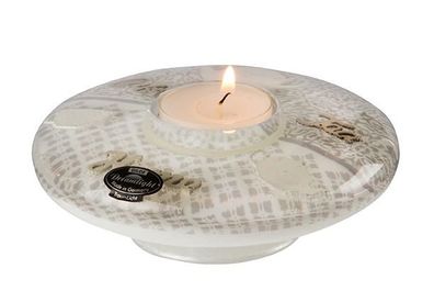 Gilde Teelichtleuchter Ufo Medium "Grey Ornaments" Bella Vita 72076