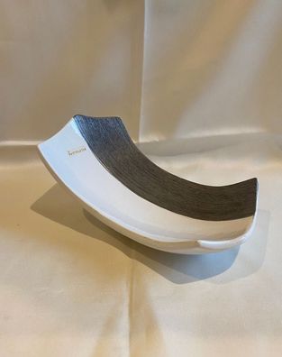 Formano Dekoschale weis/grau 24 x 12cm