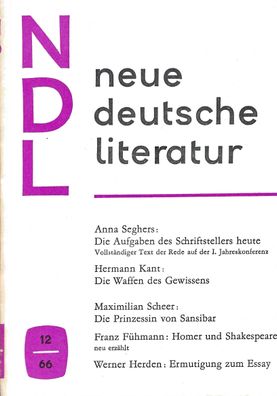 Neue Deutsche Literatur ndl 12-1966 Aufbau Verlag