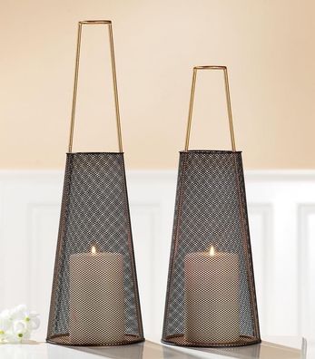 Gilde Metall Windlicht Modern 69481 H=42 cm