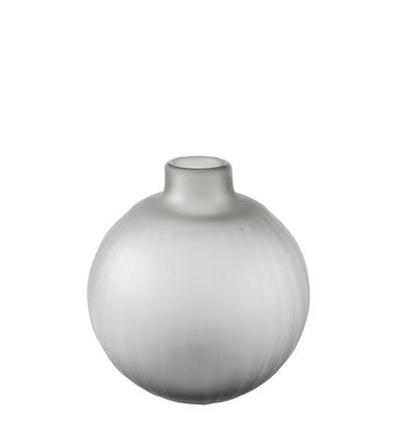 Kaheku Vase Tamura rund grau matt Schliff, Durchmesser 12,5 cm, Höhe 13,5 cm Farbg