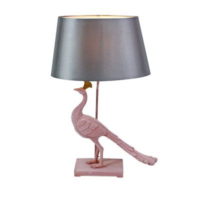 Werner Voss Tischlampe Velvet Pfau Rosita rosa beflockt