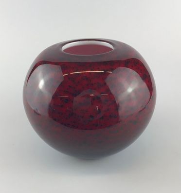 Fink KENIA Glasvase, rot-schwarz Höhe 13,5cm Durchmesser 15cm