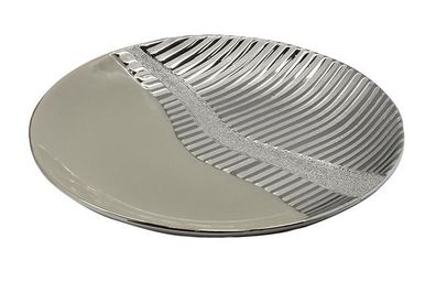 Gilde Schale "Valletta" platin, grau Höhe 4,0 cm Durchm. 28,5 cm