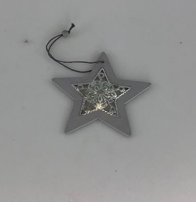 Herz Hänger grau silber D:10cm