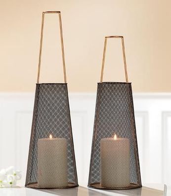 Gilde Metall Kon. Windlicht modern 69480