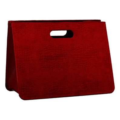 Casablanca Zeitungskorb "Snake" Samt . rot Schlangenlederoptik H: 30 cm B: 40 cm