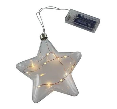 Kaheku Glasstern Naldo LED klar 15 cm Ø 
Batteriebedarf 2xAA 440426999
