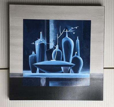 Gilde Gemälde Vasen 35x35x1,5cm Holzrahmen B-Ware!(Altersspuren)