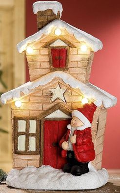 GILDE Winterhaus Dekohaus Junge und LED Beleuchtung, 20x30x49 cm