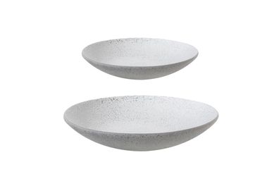 1 x Casablanca Teller "Polar" weiss/silber, eramik Höhe 5cm, Durchmesser 39cm 146120