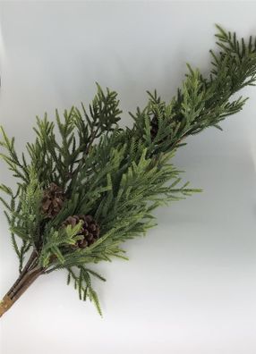Gilde Kiefernzweig mit Zapfen L: 77cm Stiellänge:46cm