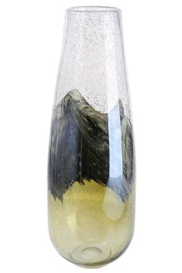 Gilde GlasArt Vase "Florenz" grün/braun/klar L= 17,0 cm B= 17,0 cm H= 48,0 cm 39111