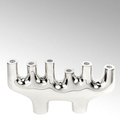 Lambert Jackson Kerzenhalter Aluminium Nickel glänzend H 25 cm, L 46 cm 40940