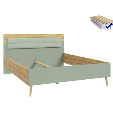 Doppelbett Wenke 6 Salbei 180x200 cm Matratze Lattenrost Bett