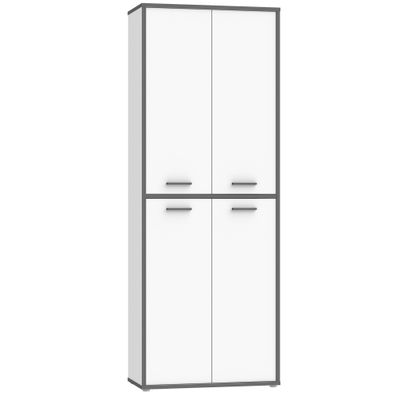 Aktenschrank Keijo 1 Weiß Wolfram Grey 85x227x42 cm Büroschrank Büro