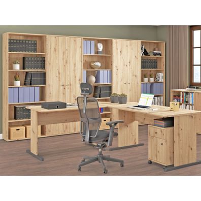 Arbeitszimmer Tegan 32 Artisan Oak 10-teilig Büro Schreibtisch Schrank