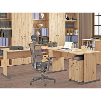 Arbeitszimmer Tegan 33 Artisan Oak 4-teilig Büro Schreibtisch Schrank