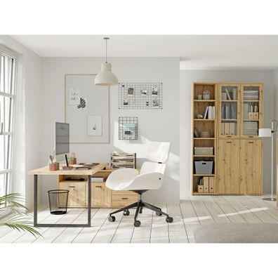 Arbeitszimmer Gobbo 21 Artisan Oak 3-teilig Bürotisch Aktenschränke