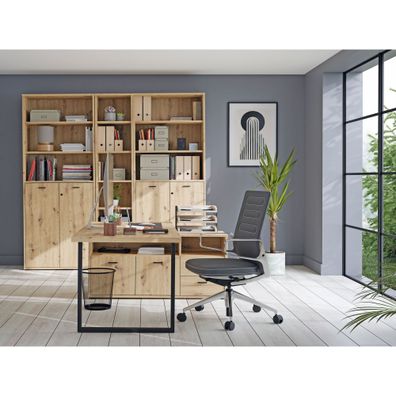 Arbeitszimmer Gobbo 26 Artisan Oak 4-teilig Bürotisch Aktenschränke