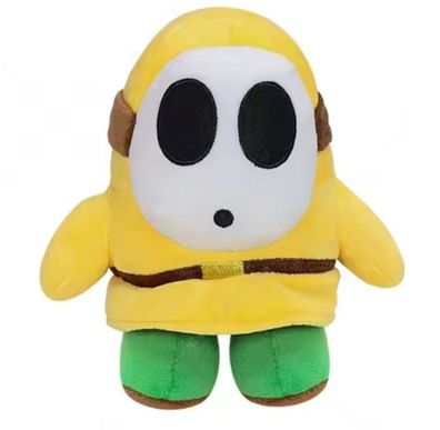Super Mario Shy Guy Plüsch Figur Stofftier Kuscheltier 16 cm NEU gelb