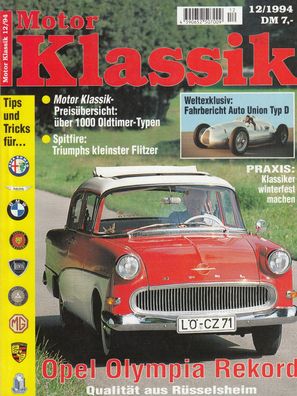 Motor Klassik 12 / 1994 - Auto Union, TR Spitfire, Opel Olympia, Ford