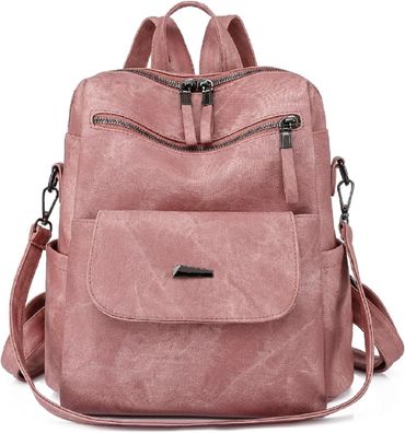 Leichter Damen-Rucksack wasserdicht wandelbar rose 42 - PU