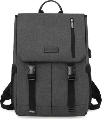 Laptop Rucksack Damen Herren 15.6 Zoll Schulrucksack Wasserfest Uni Grau