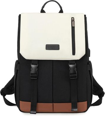 Schwarzer 15.6 Zoll Laptop Schulrucksack Damen Herren Wasserdicht