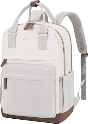 Rucksack Damen Teenager Lovevook Wasserdicht 15,6 Zoll Beige