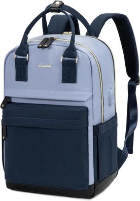 Rucksack Damen Herren 15,6 Zoll Laptop-Fach Wasserdicht Blau Uni Reise