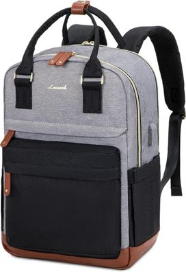 Lovevook Schulrucksack Mädchen 15,6 Zoll Laptop Schwarz