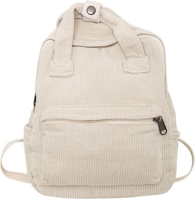 Damen Rucksack Klein Cord Cityrucksack Beige 10l Kapazität