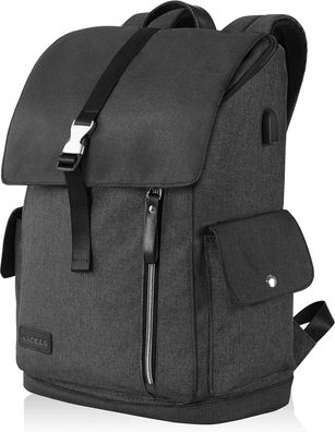 Laptop Rucksack 17,3 Zoll Damen Herren Wasserabweisend Schwarz