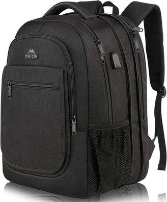 Laptop Rucksack Herren 15,6 Zoll USB Business Reise Schwarz