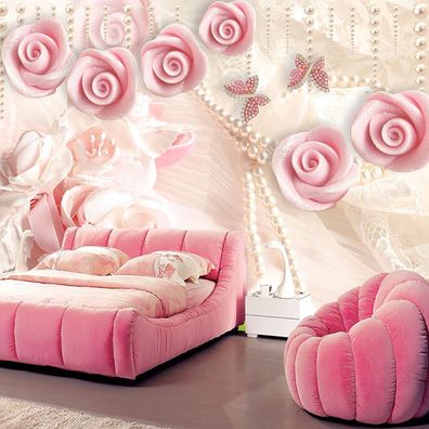 Vlies Fototapete Wandtapete Wandbilder Pink Romantische Fantasie Schmuck 1239