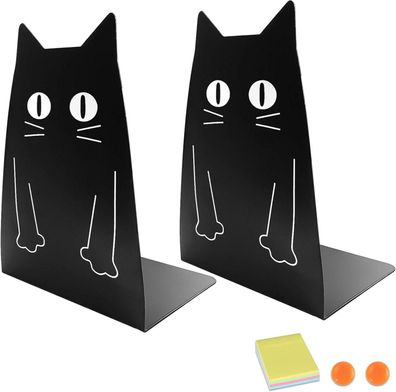 Schwarze Buchstützen Metall Bücherhalter Regal 1 Paar Stabile Buchstopper