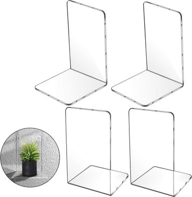 Acryl Buchständer Transparent 4er Set rutschfest 18cm*12cm