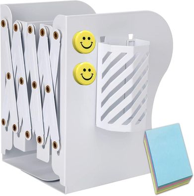 Verstellbare Buchstützen mit Stifthalter, rutschfeste Bookends bis 19in