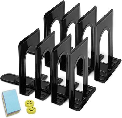 Qualsen Metall-Buchstützen 4er Set Schwarz 19x12x15cm