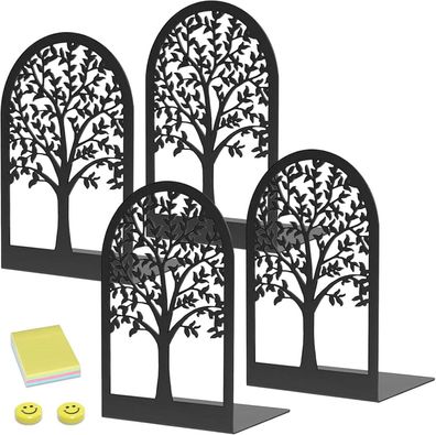 Qualsen Metall Buchstütze 2 Paar Schwarz Regal Bücherhalter