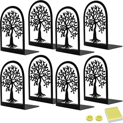 Metall Buchstütze Schwarz 4 Paar Bücherhalter Regal Holder