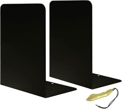 Qualsen Metall Buchstützen Vintage 1 Paar Schwarz Bücherhalter