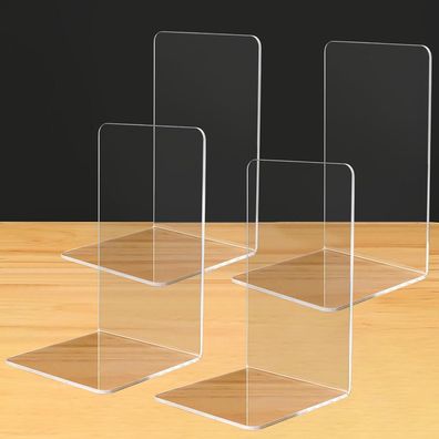 Qualsen Acryl Buchstütze Transparent Bücherhalter 18x12x12CM