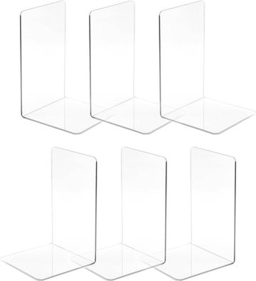 Transparente Acryl Buchstützen 3 Paare 18x12x12CM für Bücherhalter Regal