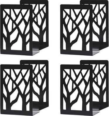 4er Set Schwarze Eisen Buchstützen für schwere Bücher Regal Deko